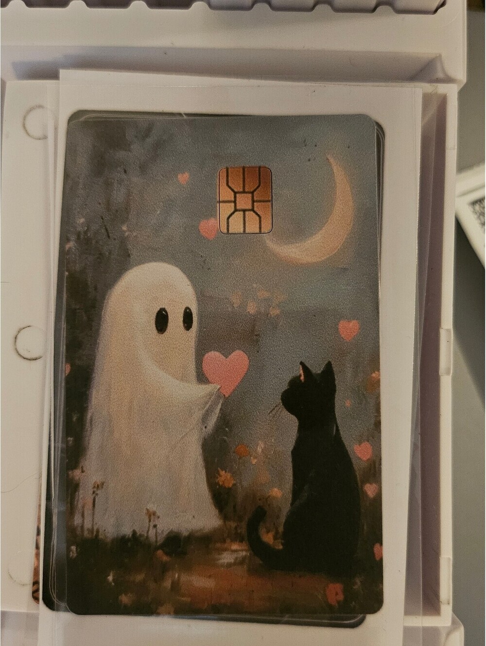 Black Cat and Ghost Bank/Credit/Debit Card Skin Sticker - NEW